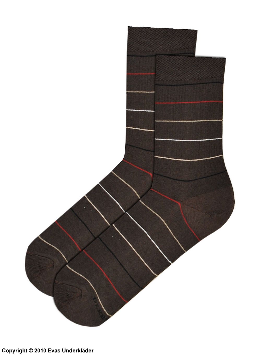 Brown socks with thin stripes